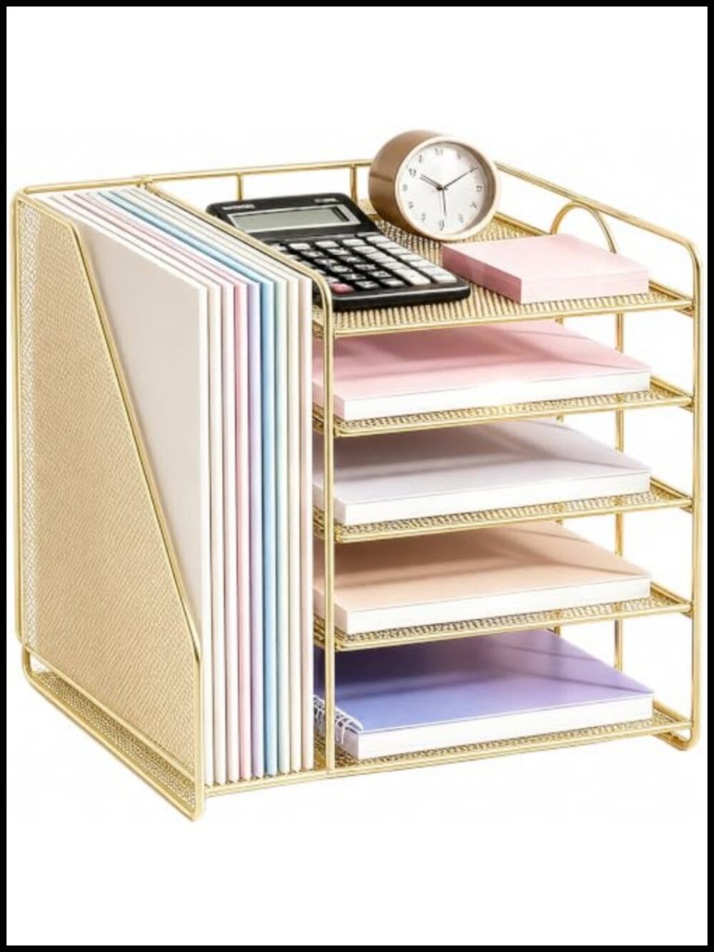 5-Tier Desk Organizer Letter Tray Metal File Organizer Home Office